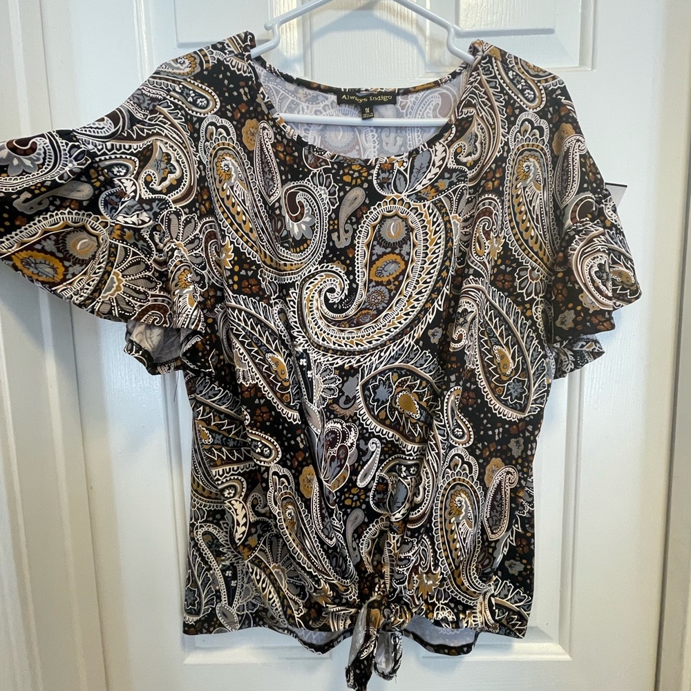 Always Indigo Women's Blouse, Size 1X
